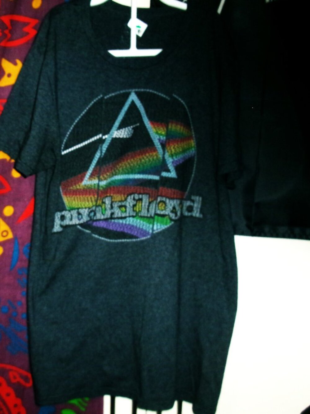 pink floyd official dark side of the moon xl multi color logo woman tee - syd